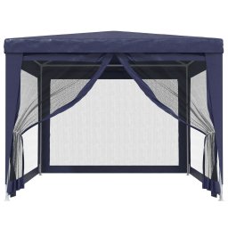 vidaXL Partytent met 4 mesh zijwanden 3x4 m HDPE blauw