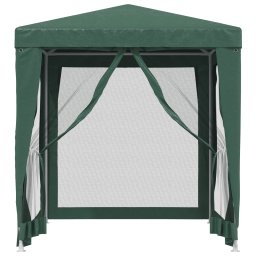 vidaXL Partytent met 4 mesh zijwanden 2x2 m HDPE groen