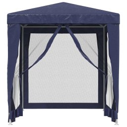 vidaXL Partytent met 4 mesh zijwanden 2x2 m HDPE blauw