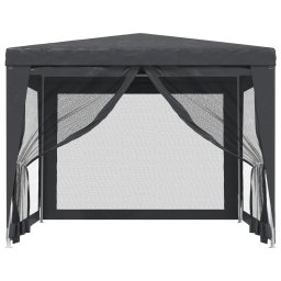 vidaXL Partytent met 4 mesh zijwanden 3x3 m HDPE antracietkleurig
