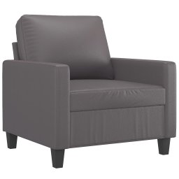 vidaXL 3-delige Loungeset met kussens kunstleer grijs