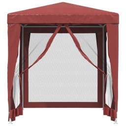 vidaXL Partytent met 4 mesh zijwanden 2x2 m HDPE rood