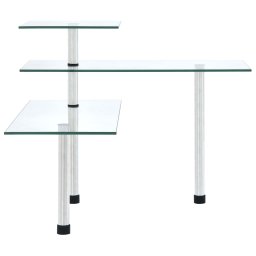 vidaXL Hoekkastje keuken 3-laags gehard glas