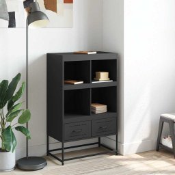 vidaXL Hoge kast 68x39x111,5 cm staal zwart