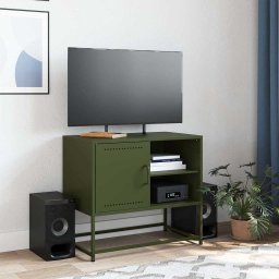 vidaXL Tv-meubel 68x39x60,5 cm staal olijfgroen