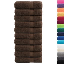 vidaXL Badhanddoeken SOLUND 10 st 600 g/m² 100x150 cm bruin