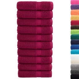 vidaXL Badhanddoeken SOLUND 10 st 600 g/m² 100x150 cm bordeaux