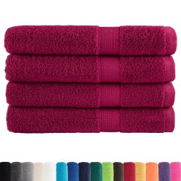 vidaXL Handdoeken SOLUND 4 st 600 g/m² 100x200 cm bordeauxrood