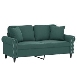 vidaXL Tweezitsbank met sierkussens 140 cm fluweel donkergroen