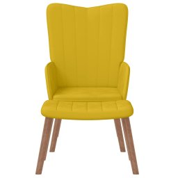 vidaXL Relaxstoel met voetenbank fluweel mosterdgeel