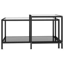 vidaXL 2-delige Salontafelset gehard glas zwart