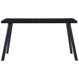 vidaXL Eettafel 140x70x75 cm gehard glas zwart