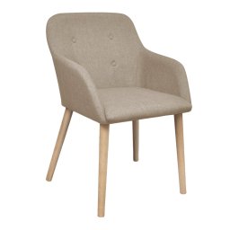 vidaXL Eetkamerstoelen 6 st stof en massief eikenhout beige