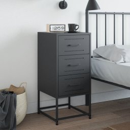vidaXL Nachtkastje 36x39x78 cm staal antracietkleurig