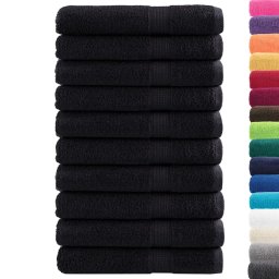 vidaXL Saunadoeken SOLUND 10 st 600 g/m² 80x200 cm zwart