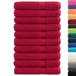 vidaXL Handdoeken SOLUND 10 st 600 g/m² 100x200 cm rood