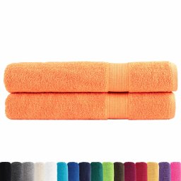 vidaXL Handdoeken SOLUND 2 st 600 g/m² 100x200 cm oranje