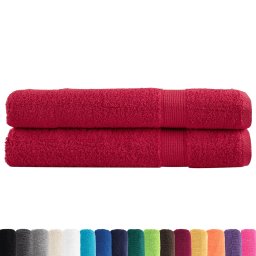 vidaXL Saunadoeken SOLUND 2 st 600 g/m² 80x200 cm rood