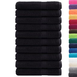 vidaXL Handdoeken SOLUND 10 st 600 g/m² 100x200 cm zwart