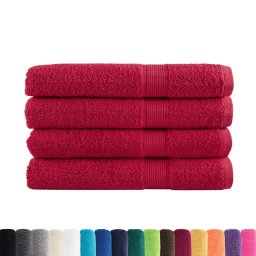 vidaXL Handdoeken SOLUND 4 st 600 g/m² 100x200 cm rood
