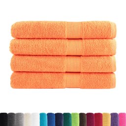 vidaXL Handdoeken SOLUND 4 st 600 g/m² 100x200 cm oranje