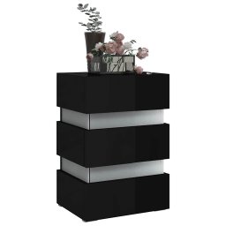 vidaXL 326846 Nachtkastje LED 45x35x67 cm bewerkt hout hoogglans zwart