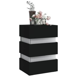 vidaXL 326846 Nachtkastje LED 45x35x67 cm bewerkt hout zwart