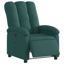 vidaXL Fauteuil verstelbaar elektrisch stof donkergroen