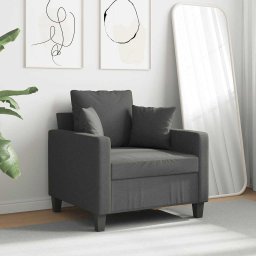 vidaXL Fauteuil 60 cm stof donkergrijs
