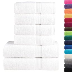 vidaXL Premium handdoekenset 6 st SOLUND Wit 600 GSM 100% Katoen