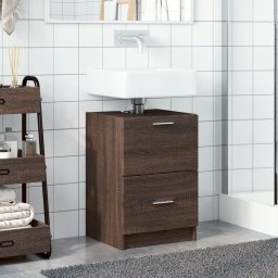 vidaXL Wastafelkast 40x37x59 cm bewerkt hout bruin eikenkleurig