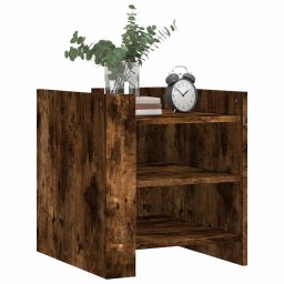 vidaXL Nachtkastje 45x50x50 cm bewerkt hout gerookt eikenkleurig