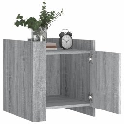 vidaXL Nachtkastje 45x50x50 cm bewerkt hout grijs sonoma eikenkleurig