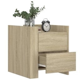 vidaXL Nachtkastje 45x50x50 cm bewerkt hout sonoma eikenkleurig