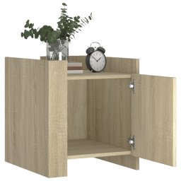 vidaXL Nachtkastje 45x50x50 cm bewerkt hout sonoma eikenkleurig