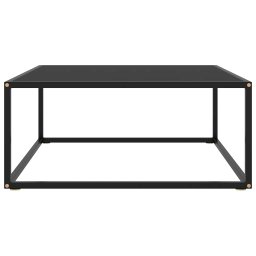 vidaXL Salontafel met zwart glas 80x80x35 cm zwart