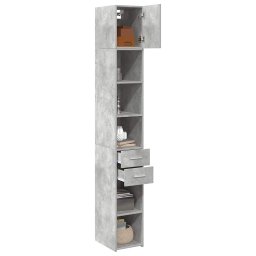 vidaXL Opbergkast smal 30x42,5x225 cm bewerkt hout betongrijs