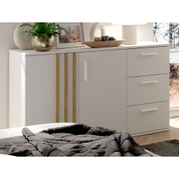 Commode GONZOLA 2 deuren 3 lades wit