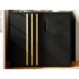 Commode GONZOLA 2 deuren zwart