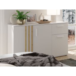 Commode GONZOLA 3 deuren 1 lade wit