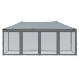 vidaXL Partytent inklapbaar met zijwanden 3x6 m antracietkleurig