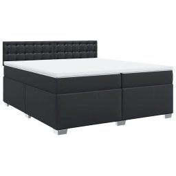 vidaXL Boxspring met matras kunstleer zwart 200x200 cm