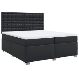 vidaXL Boxspring met matras kunstleer zwart 200x200 cm