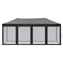 vidaXL Partytent inklapbaar met zijwanden 3x6 m zwart