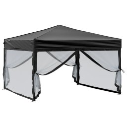 vidaXL Partytent inklapbaar met zijwanden 3x3 m zwart