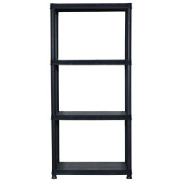 vidaXL Opbergrek 4-laags 61x30,5x130 cm kunststof zwart