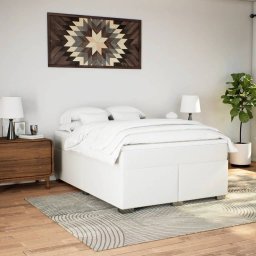 vidaXL Boxspring met matras kunstleer wit 140x200 cm