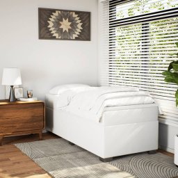 vidaXL Boxspring met matras kunstleer wit 100x200 cm