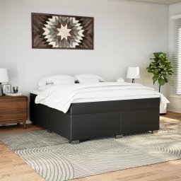 vidaXL Boxspring met matras kunstleer zwart 180x200 cm