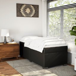 vidaXL Boxspring met matras kunstleer zwart 100x200 cm